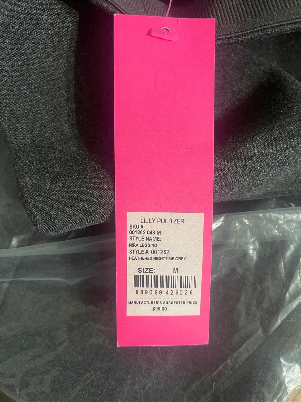 Lilly Pulitzer 27” Nira Legging, style # 001262, Heathered Nighttime Grey, NWT. - Picture 4 of 4